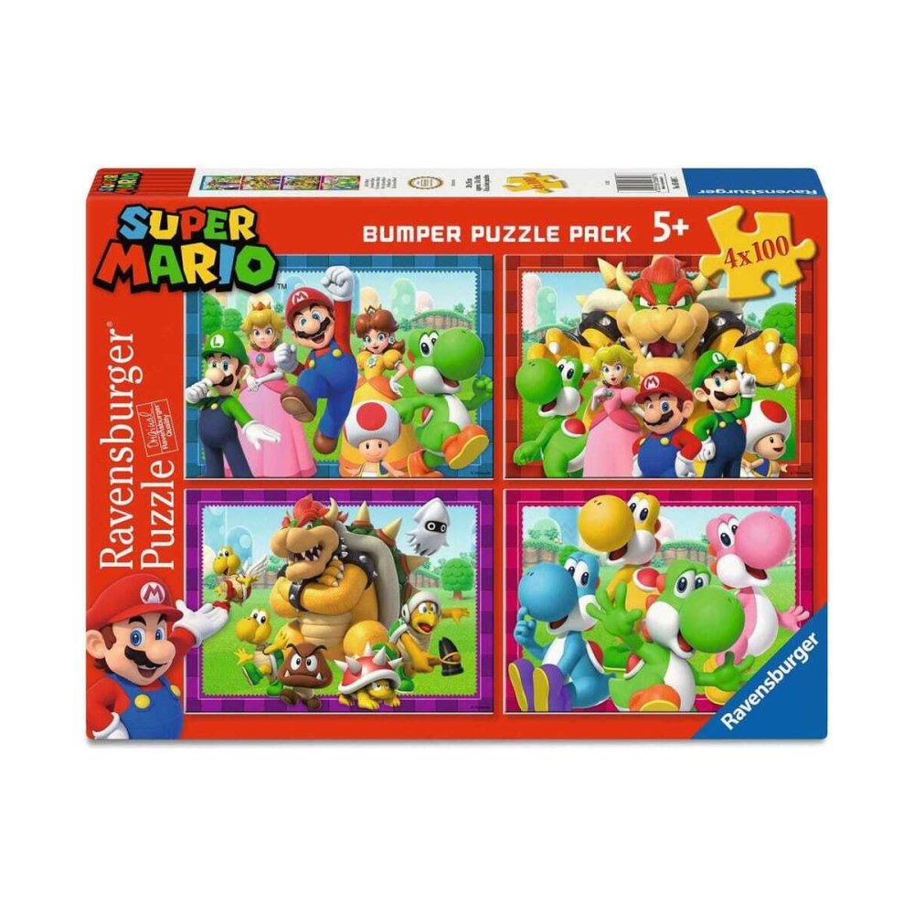 Puzzle – Super Mario pack 4 C'est l'heure de Mario ! (4x100 pièces)