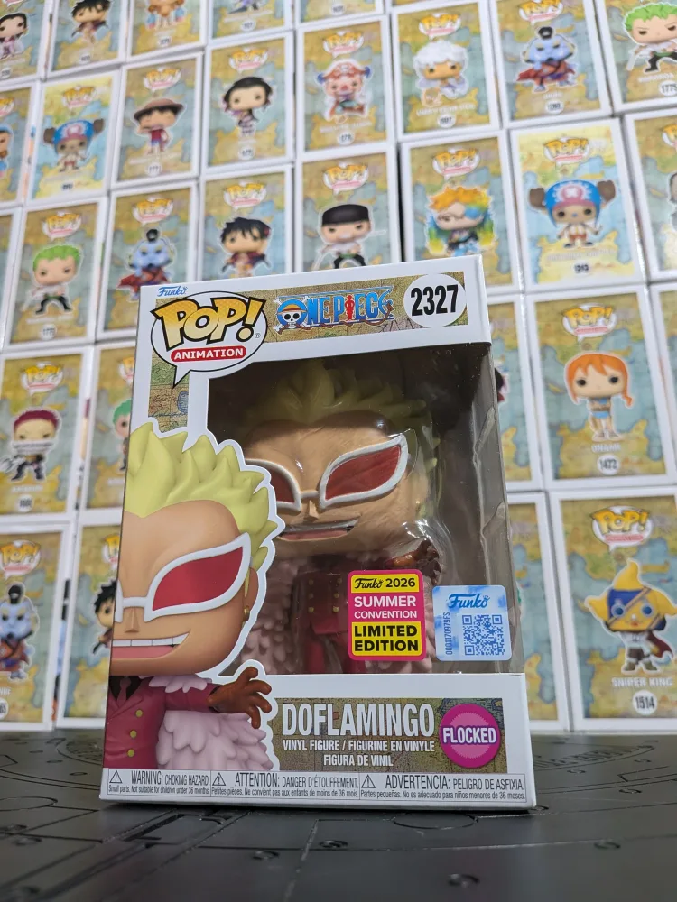 One Piece #2327 – Donquixote Doflamingo (Summer Convention 2026 Limited Edition/Flocked) – Funko Pop!