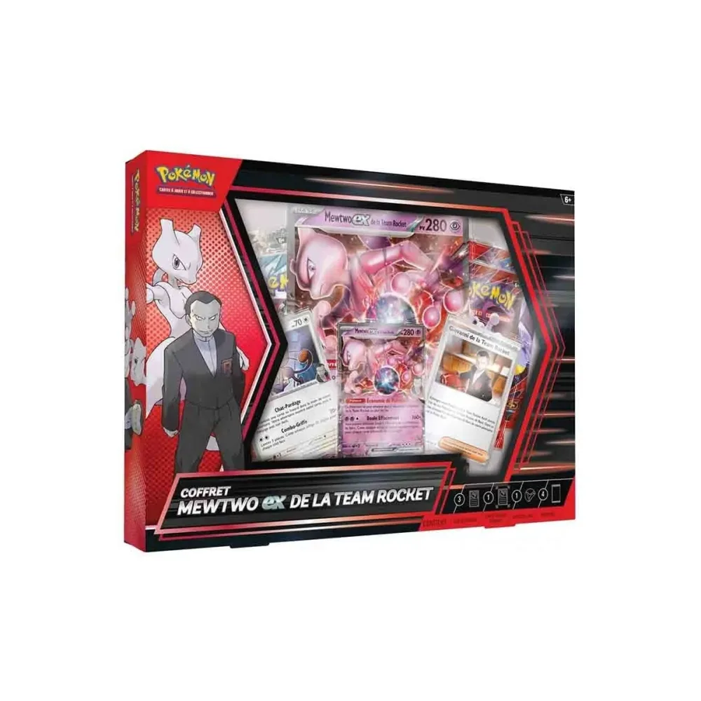 Pokémon – Coffret Mewtwo EX de la Team Rocket 4 Boosters