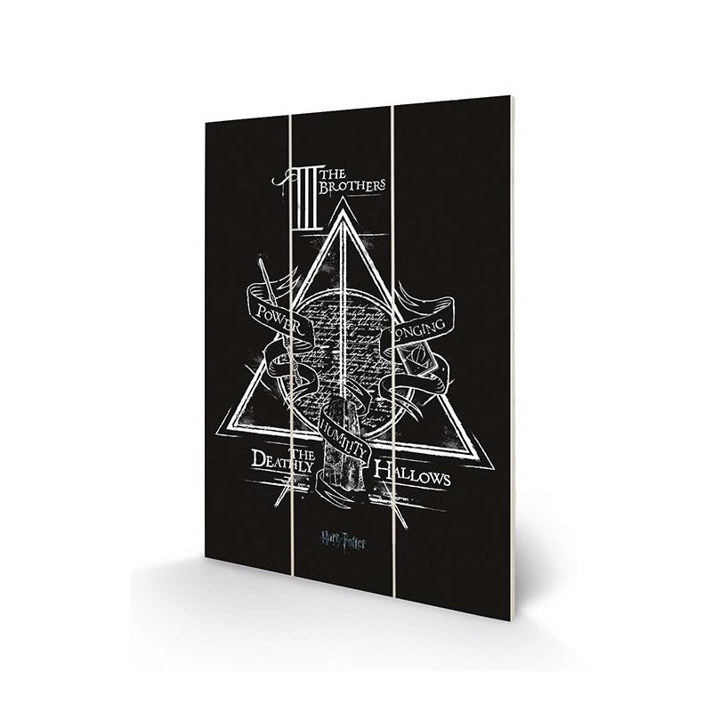 Poster – HARRY POTTER – Deathly Hallows – Impression sur bois 20x29.5