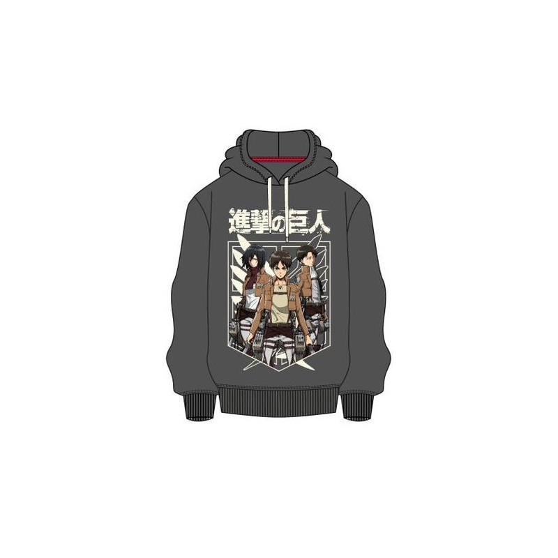 Sweat Capuche TRIO Grey (L) | Sweater ATTACK ON TITAN