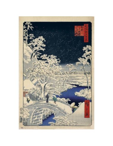 the Drum Bridge and Sunset Hill At Meguro – Poster